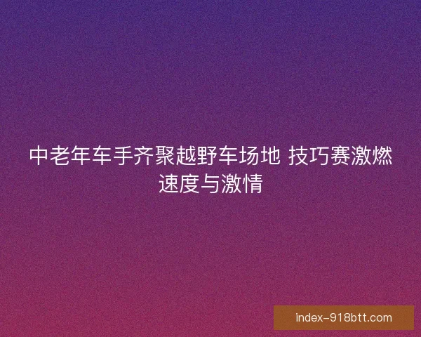 中老年车手齐聚越野车场地 技巧赛激燃速度与激情